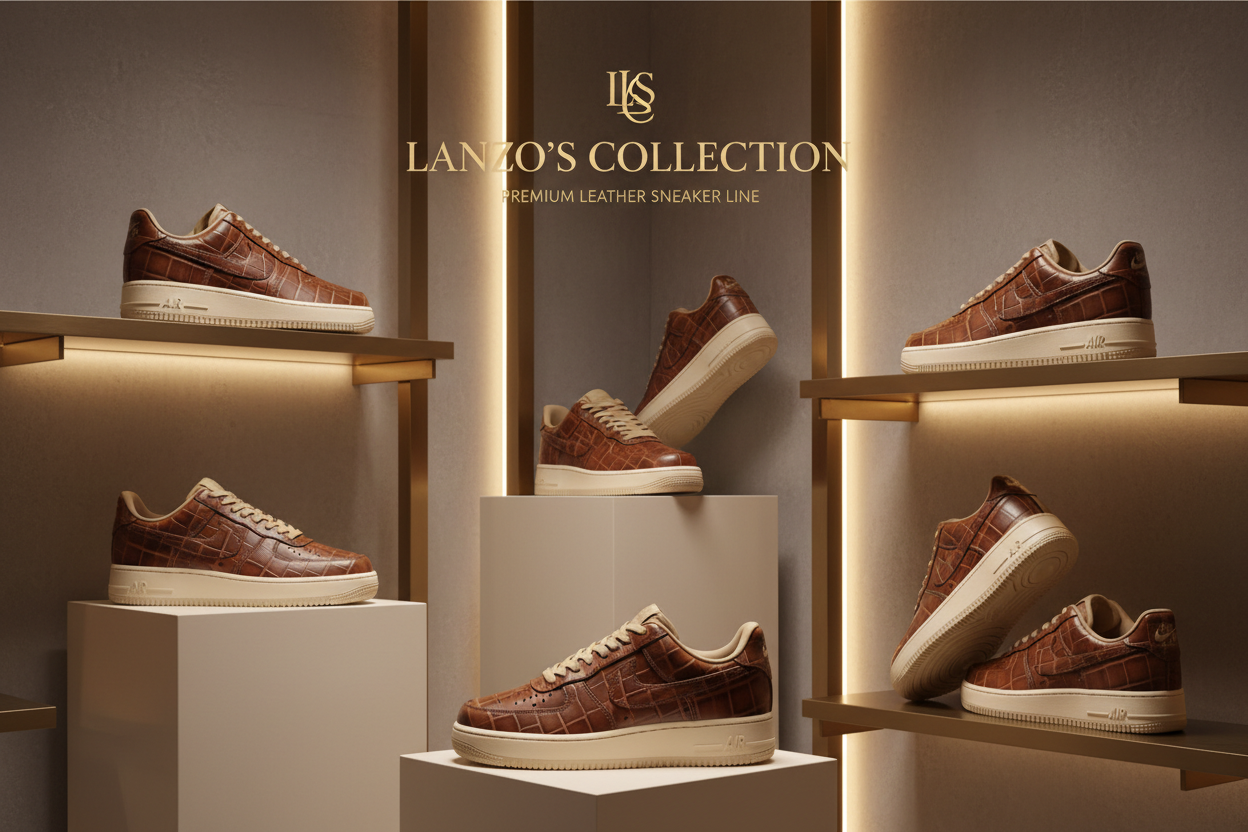Brown Crocodile Leather Air Force 1 - Premium Luxury Sneakers