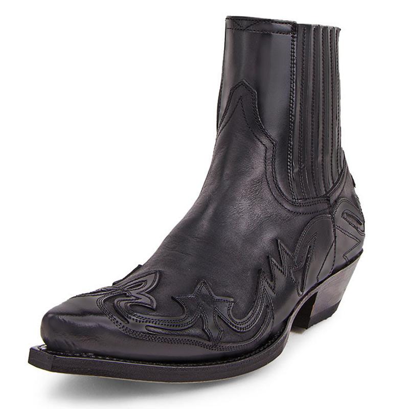 LANZO Western Ankle Boots - Brown & Black