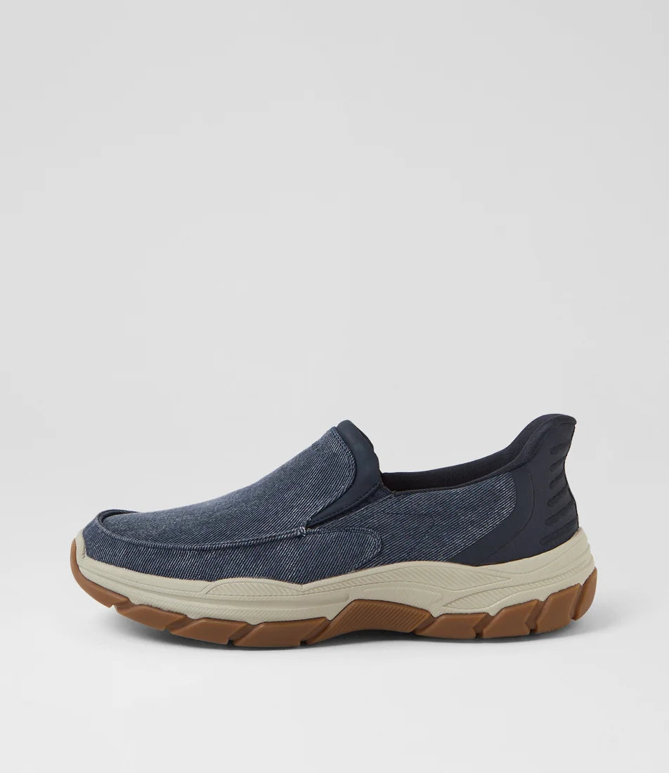 LANZO Canvas Slip-On Sneakers - Navy Blue