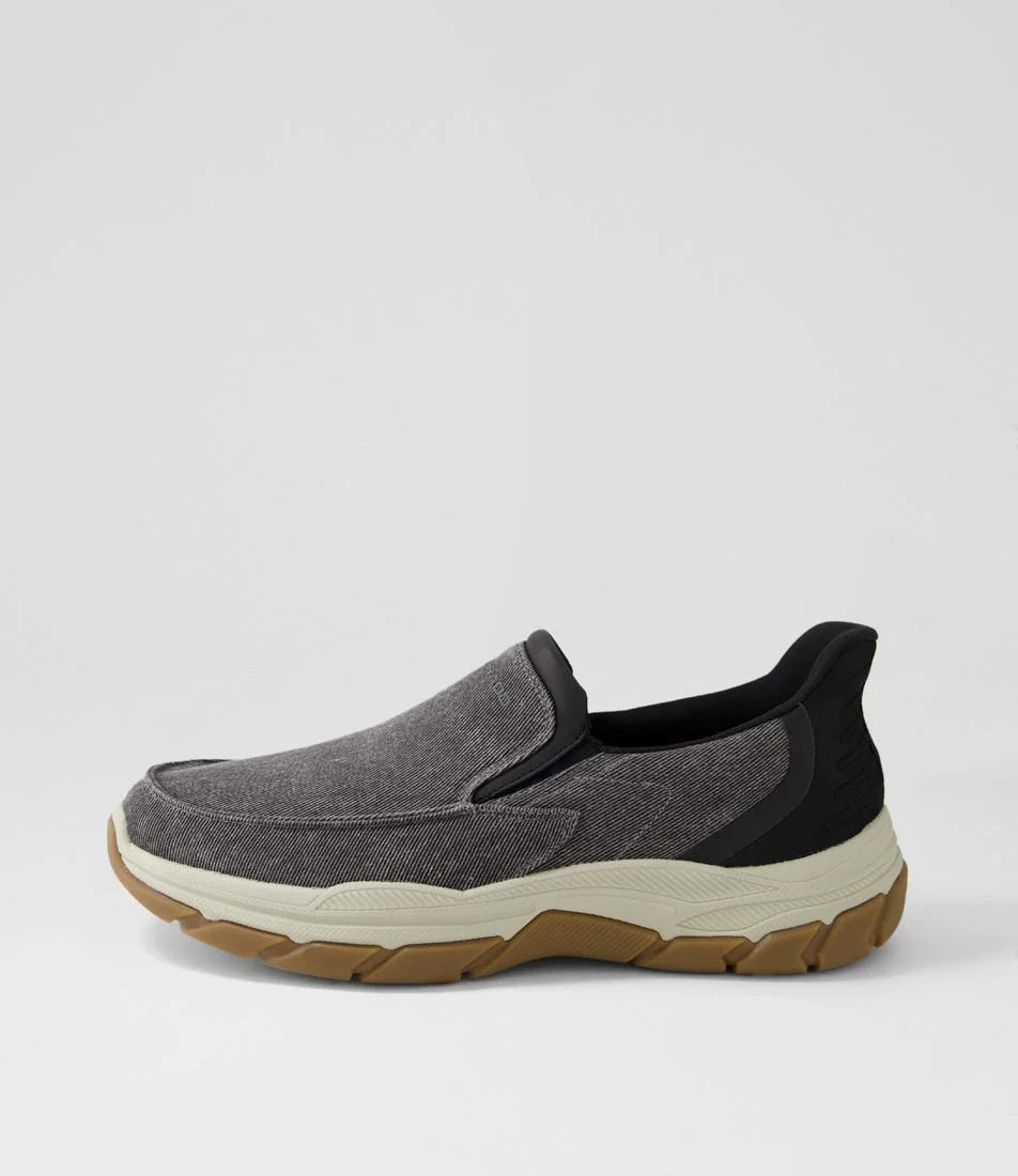LANZO Canvas Slip-On Sneakers - Charcoal Grey