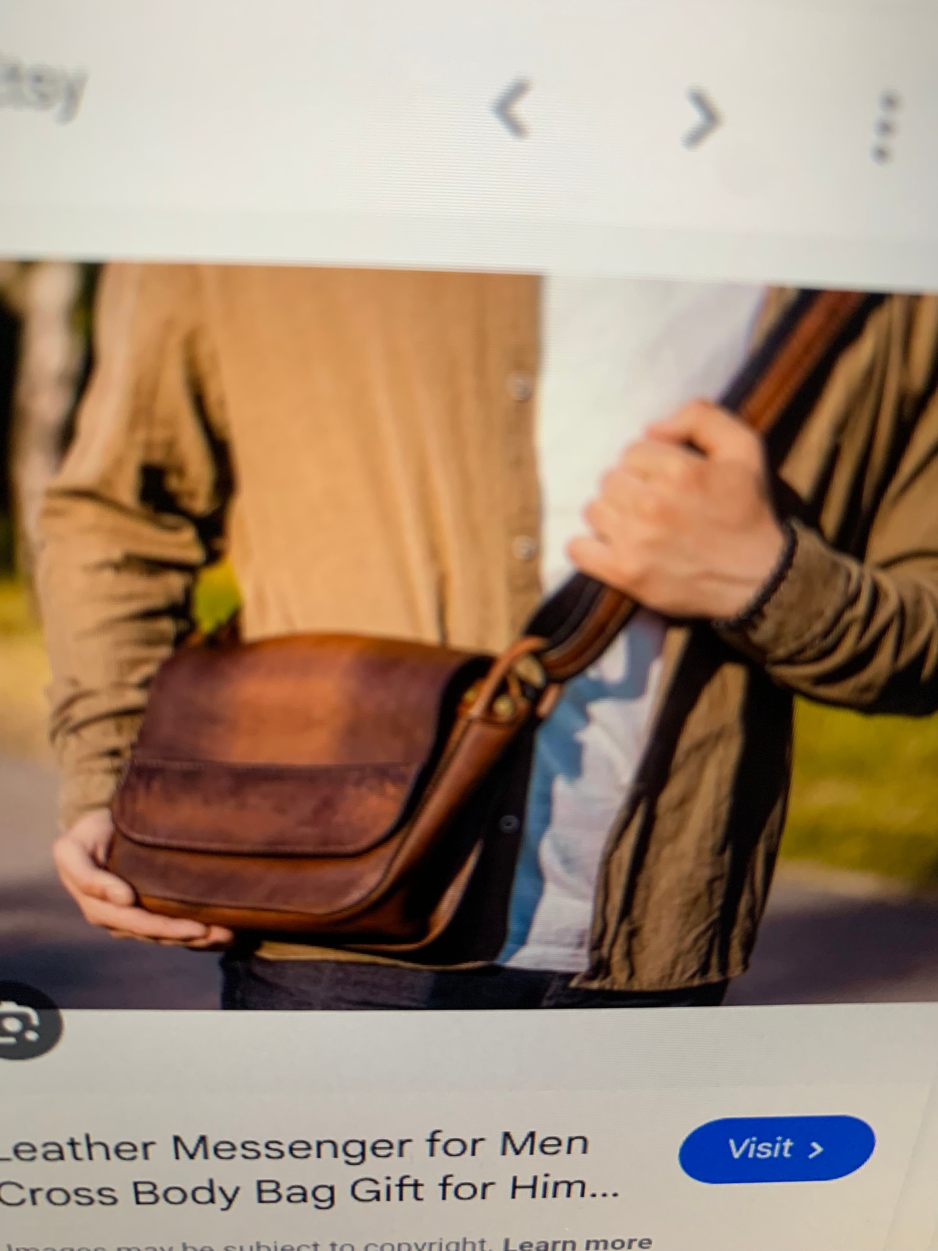 Premium Brown Leather Messenger Bag - Crossbody