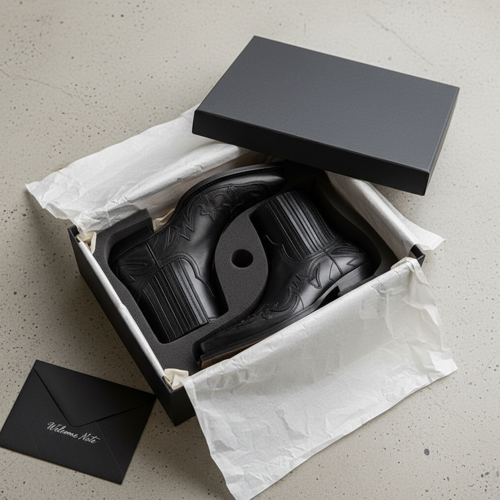 LANZO Western Ankle Boots - Brown & Black