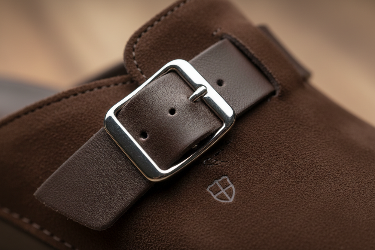 Suede Clogs Premium with Adjustable Buckle