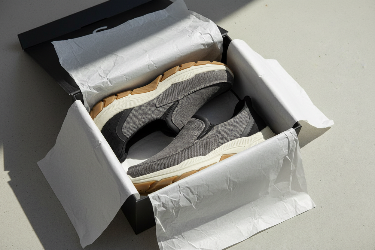 LANZO Canvas Slip-On Sneakers - Charcoal Grey