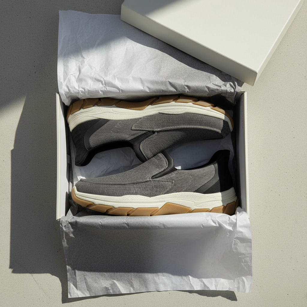 LANZO Canvas Slip-On Sneakers - Charcoal Grey