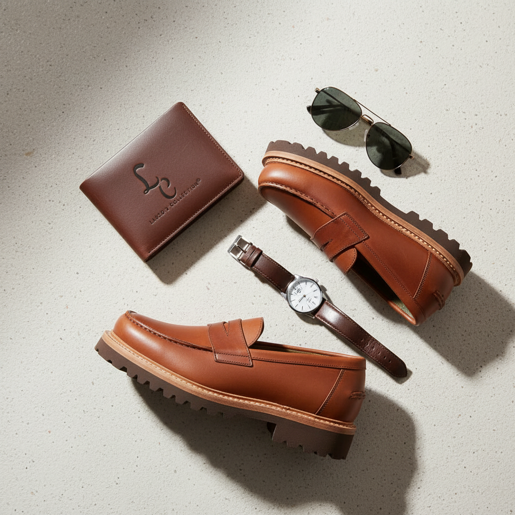 LANZO Premium Lug Sole Loafers - Brown