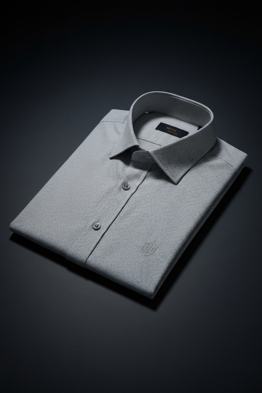 Men's Premium Button-Down Shirts — Grey Stripe