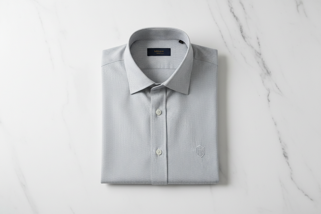 Men's Premium Button-Down Shirts — Grey Stripe