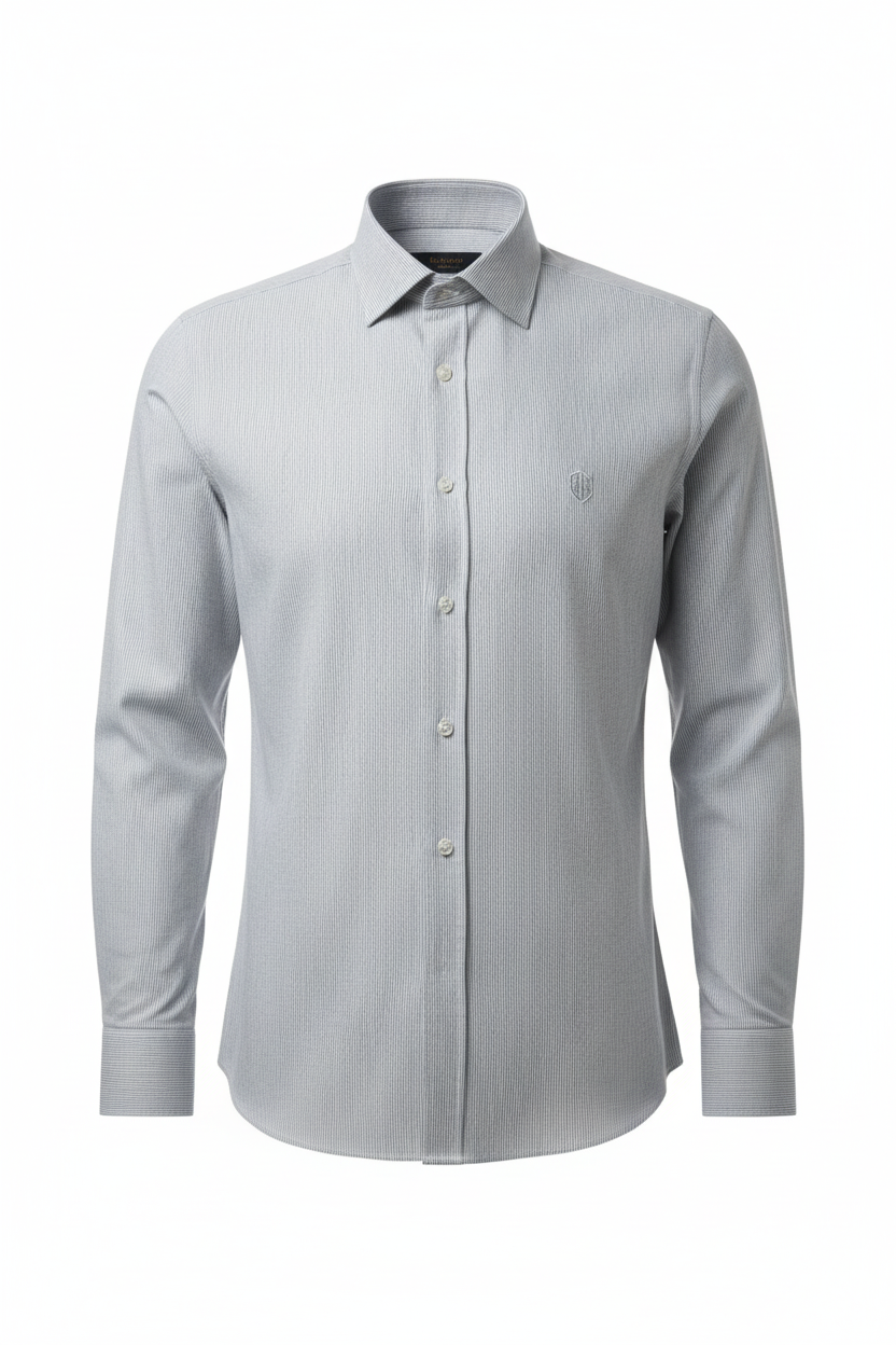 Men's Premium Button-Down Shirts — Grey Stripe