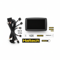 Haltech iC-7 kit flat lay showing all included components on white background