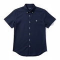 LC Shield Short Sleeve Oxford Shirt in Navy Blue – Hero Studio Shot