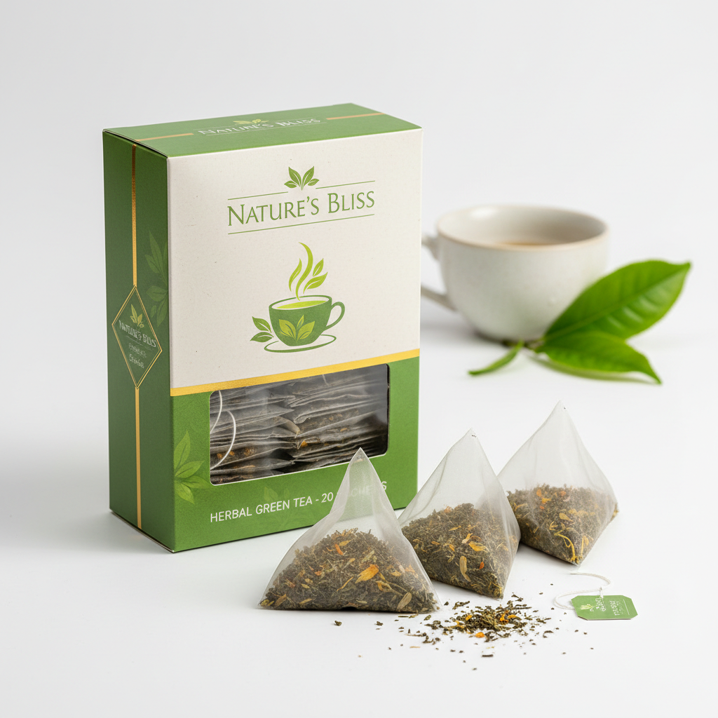 Herbal Green Tea Bags Box