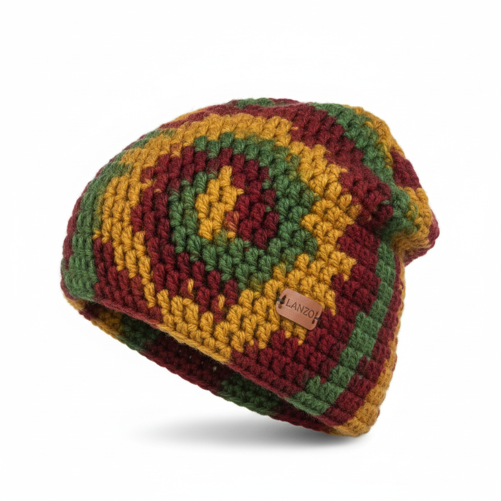 LANZO Crochet Beanie - Side View