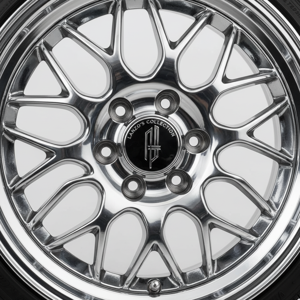 Chrome wheel detail - close-up of spoke pattern and finish