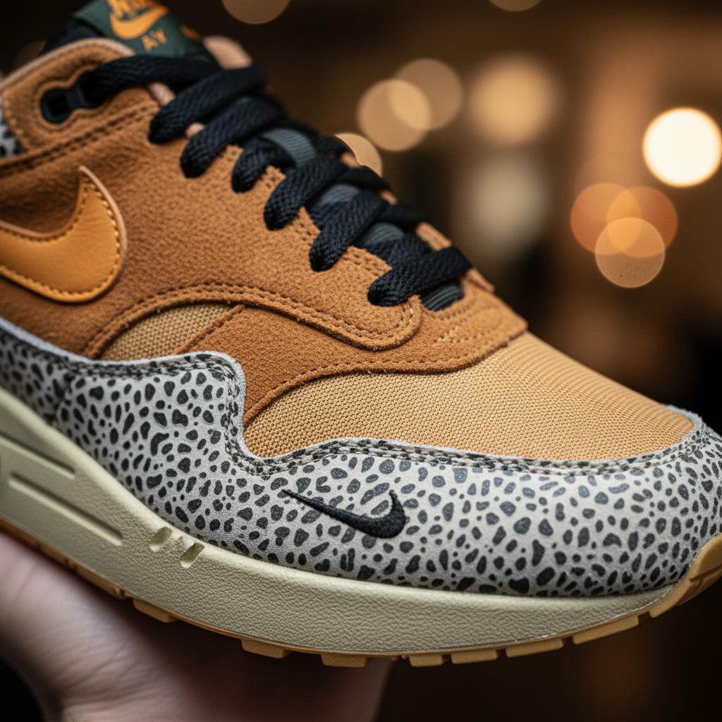 Atmos x Nike Air Max 1 Safari detail close-up