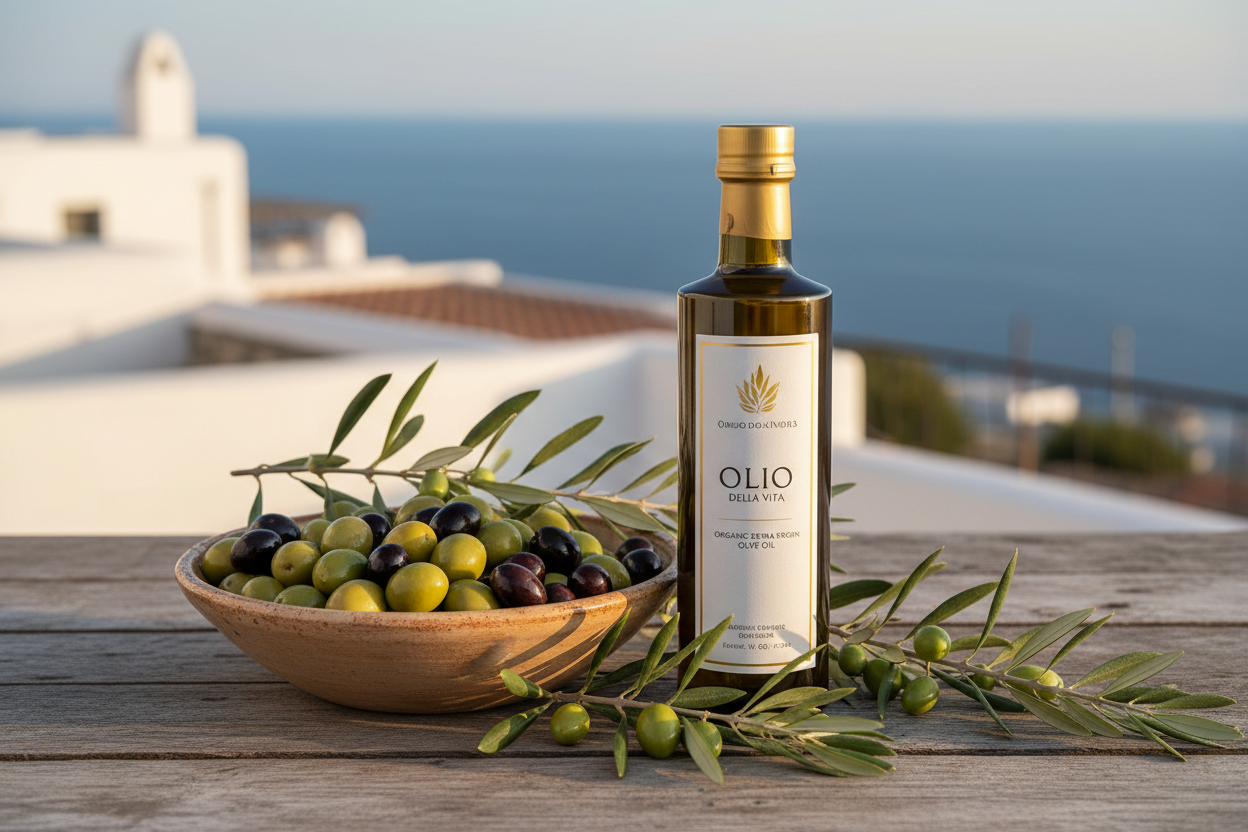 Organic Olive Oil with Fresh Olives