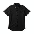LC Shield Short Sleeve Oxford Shirt in Black – Hero Studio Shot