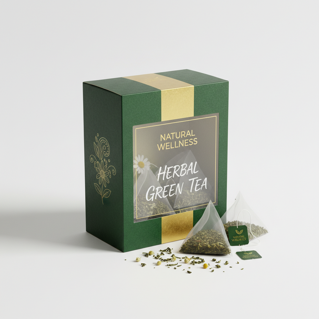 Herbal Green Tea Bags - Premium Packaging