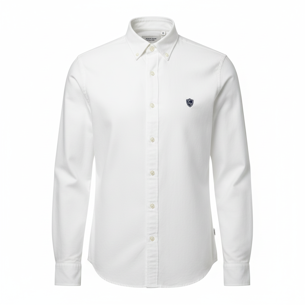 LC Shield Oxford Button Shirt in White – Hero Studio Shot