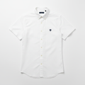 LC Shield Short Sleeve Oxford Shirt in White – Hero Studio Shot