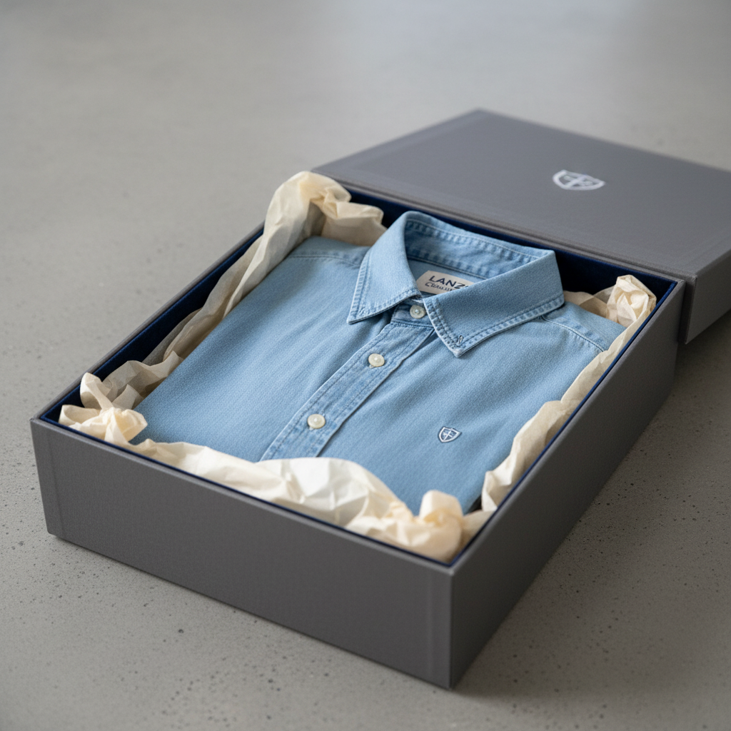 Light Blue Denim Shirt - Premium Packaging