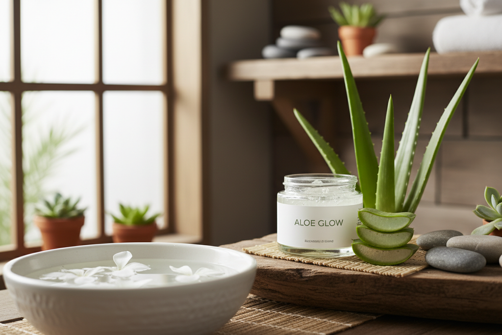 Aloe Vera Gel with Fresh Aloe Plant