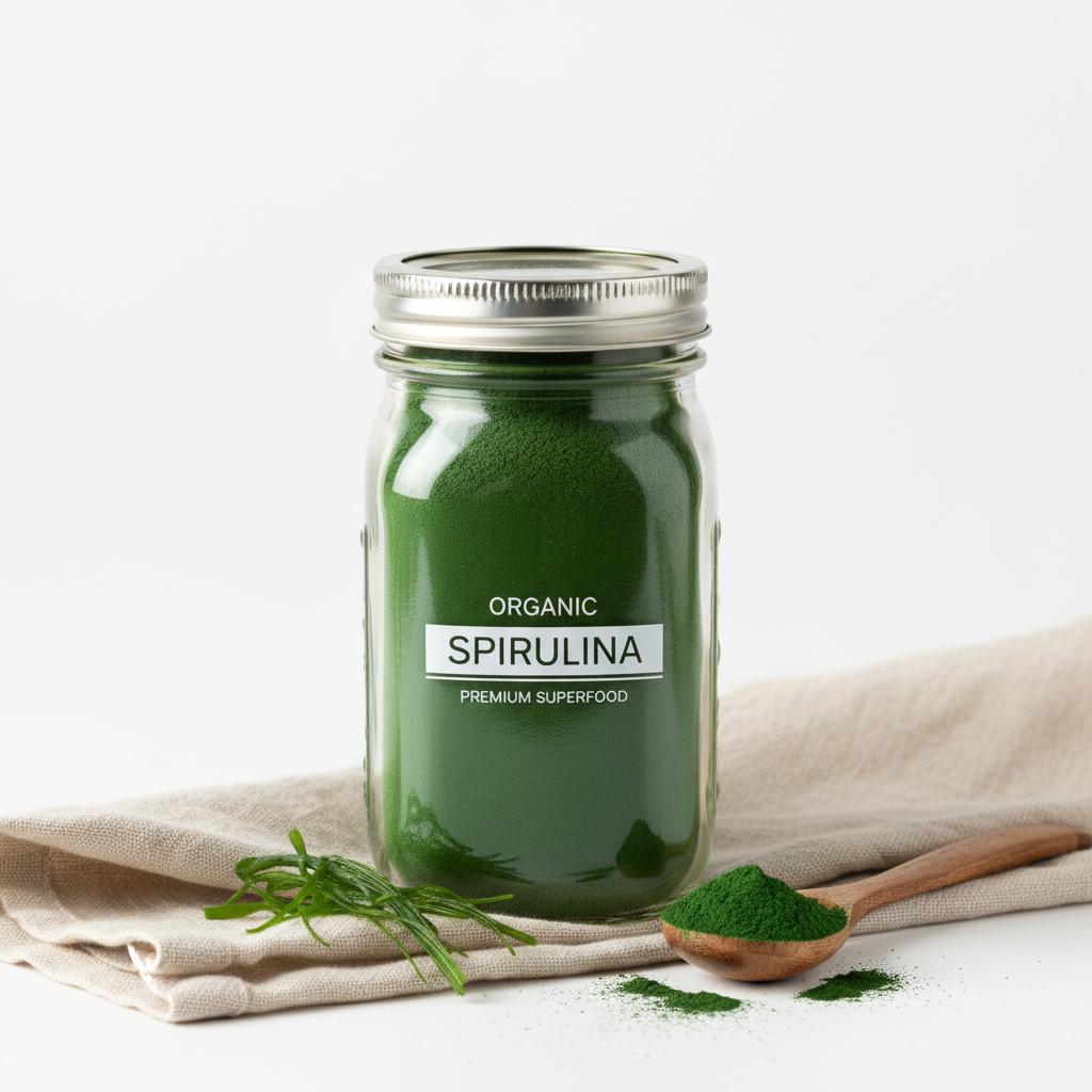 Pond to Table Organic Spirulina in Mason Jar