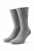 LANZO'S COLLECTION Premium Performance Sports Socks - Charcoal Grey with Crowned Shield Logo