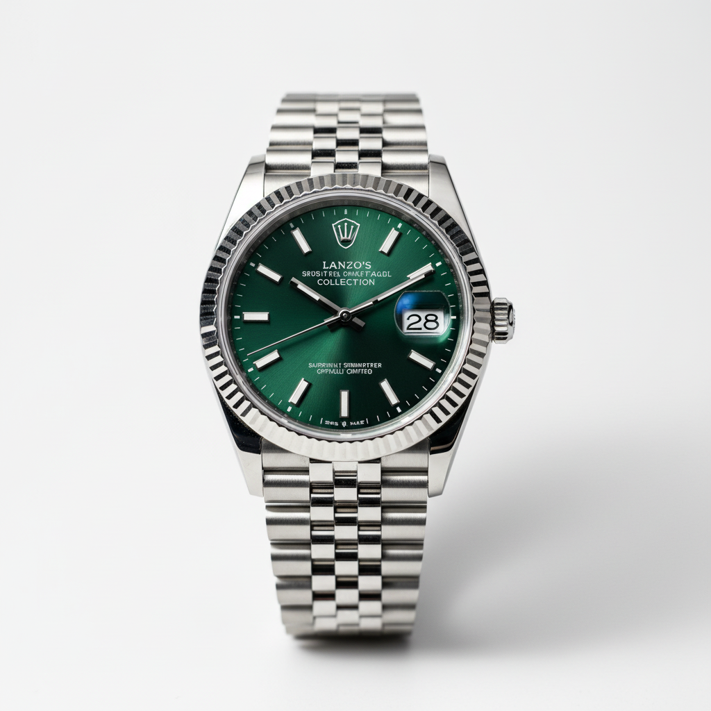 Luxury Watch Green Dial - Detail Shot