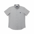 LC Shield Short Sleeve Oxford Shirt in Silver Grey – Hero Studio Shot