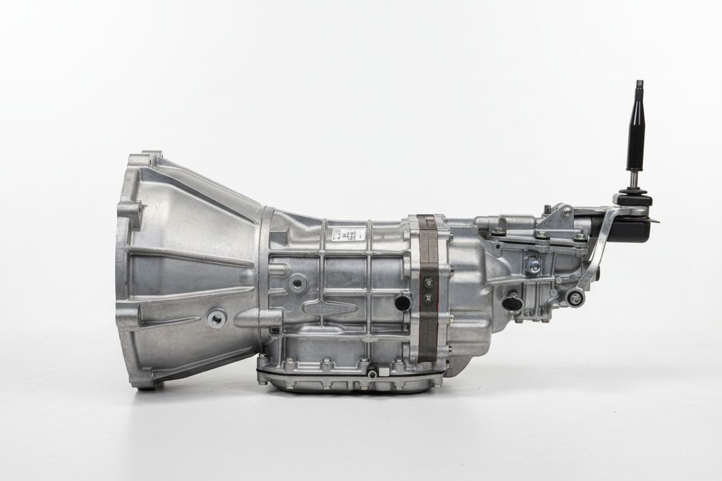 R154 transmission with bell housing and shifter - side view