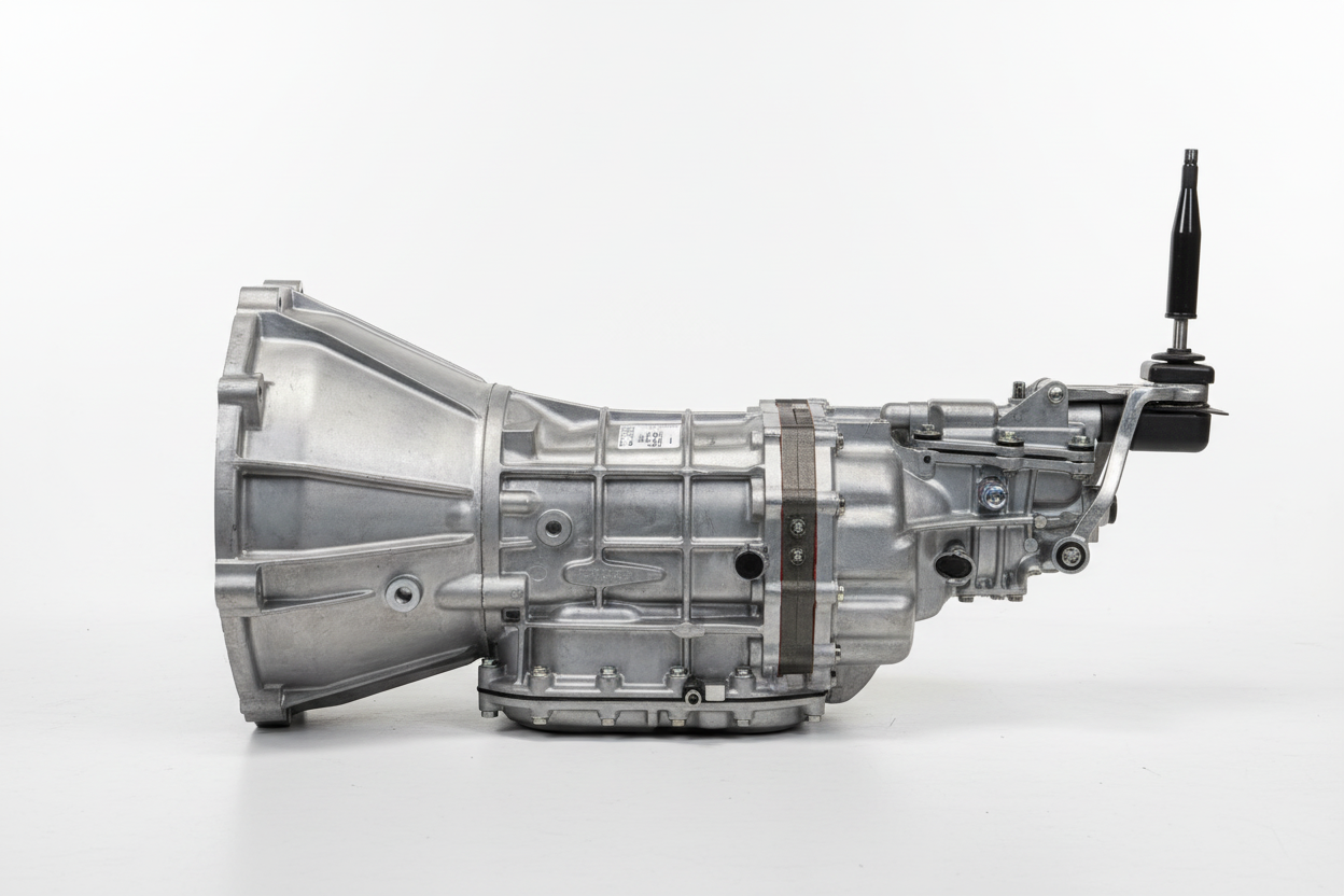 R154 transmission with bell housing and shifter - side view