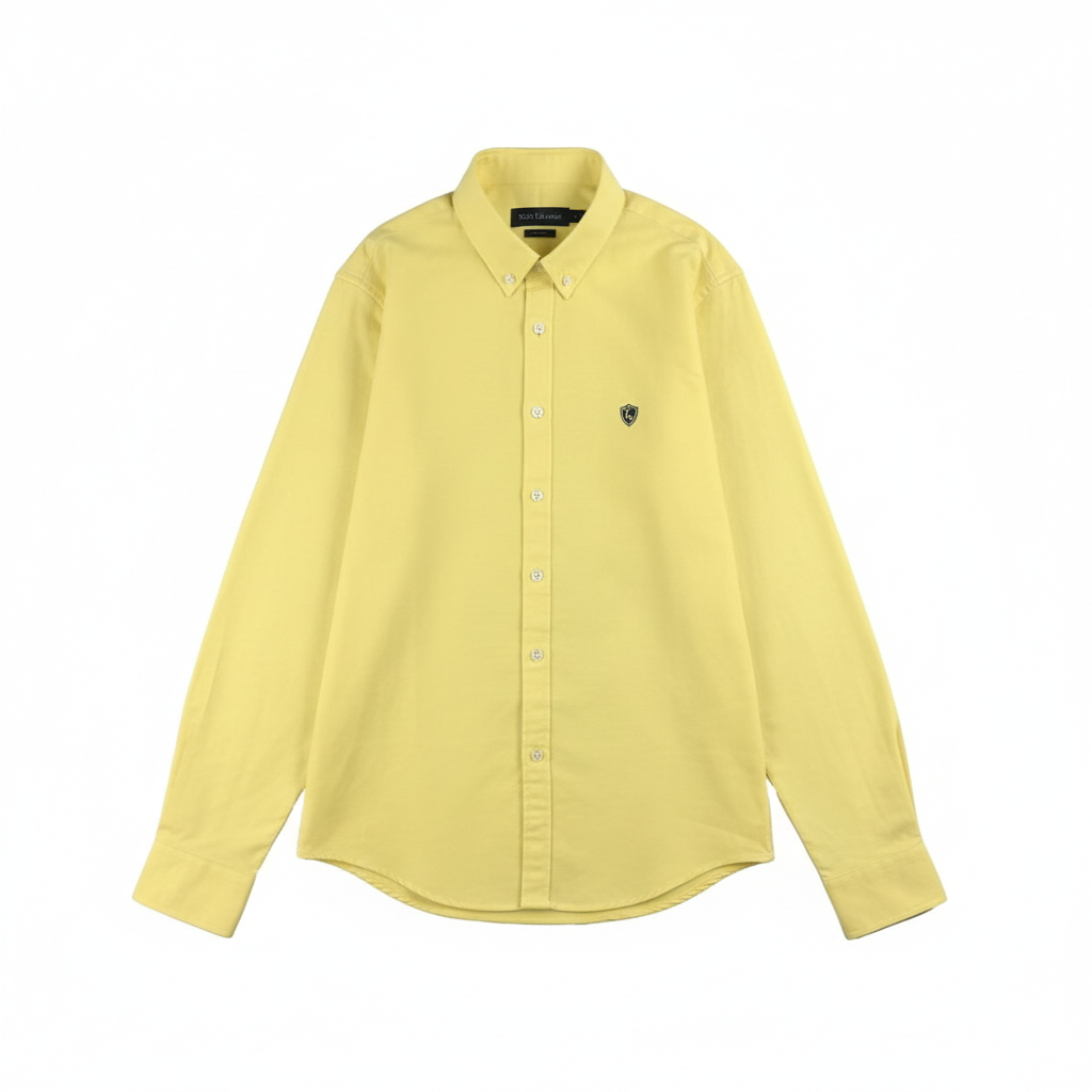 LC Shield Oxford Button Shirt in Yellow – Hero Studio Shot