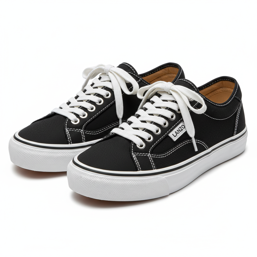 LANZO Classic Canvas Sneakers - Black