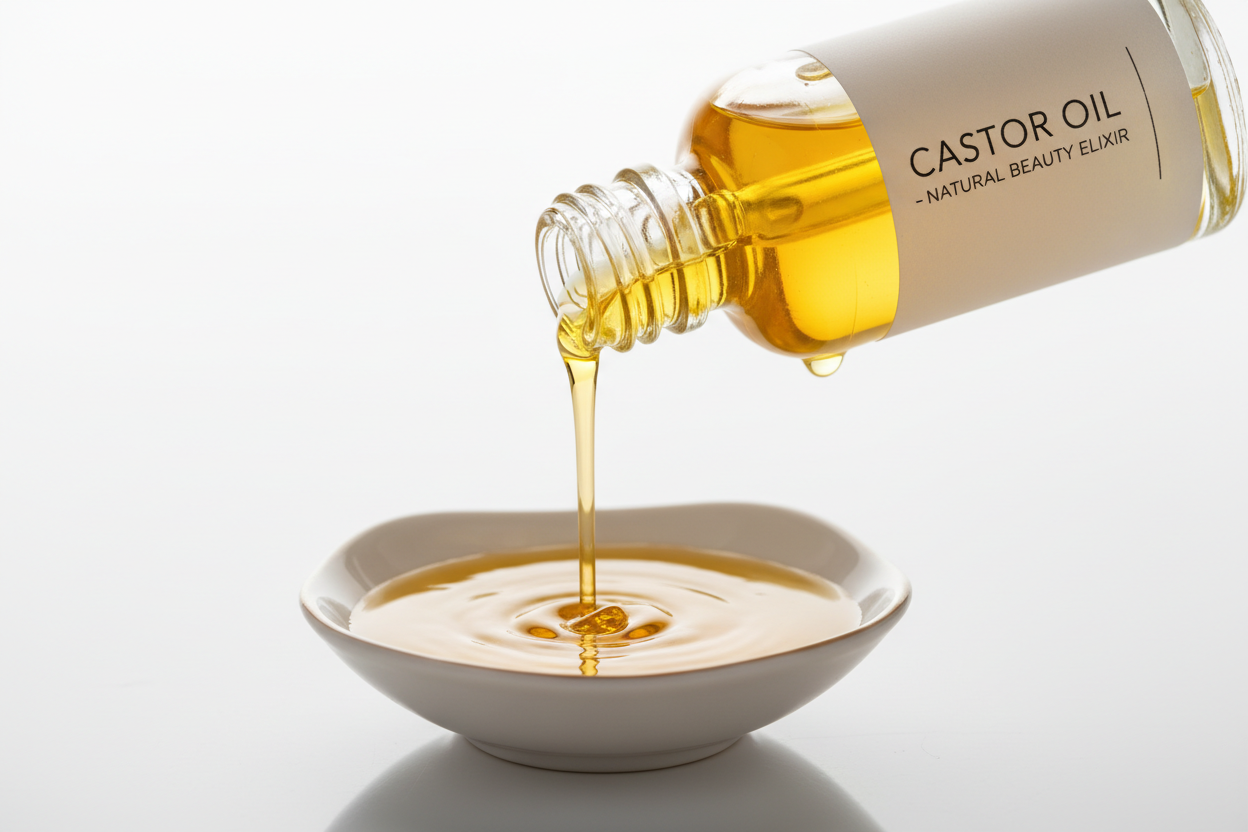 Natural Castor Oil Being Poured