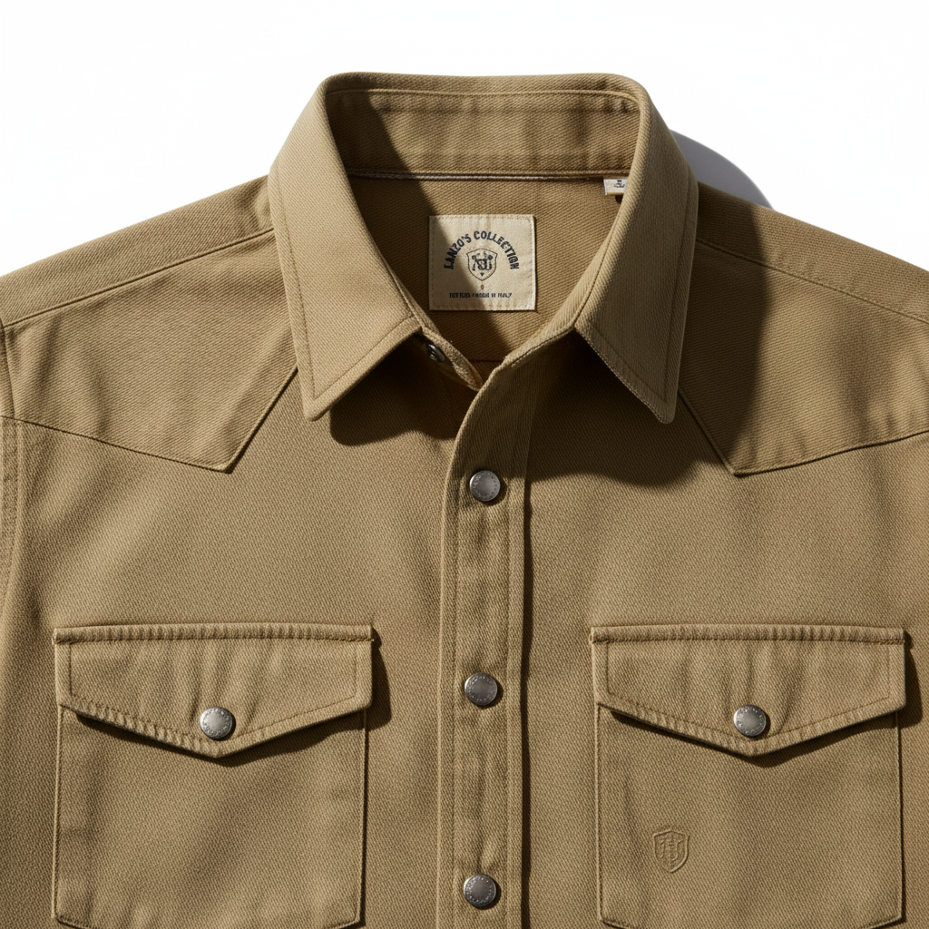 Khaki Utility Shirt - Detail Shot
