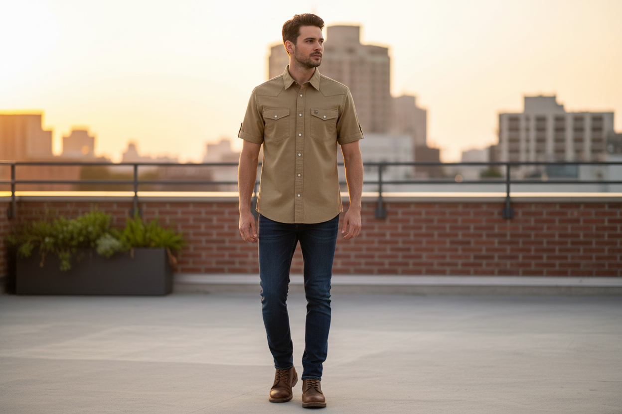 Khaki Utility Shirt - Lifestyle Hero Banner