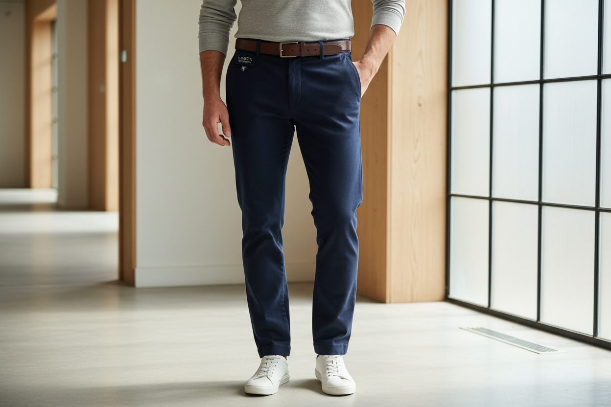 Dark Blue Chino Pants - Lifestyle Hero Banner