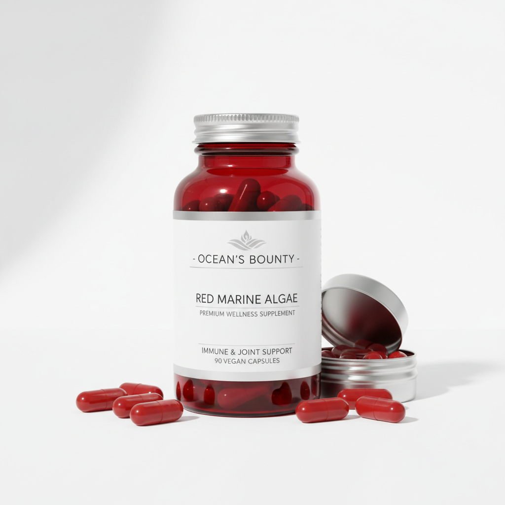 Red Marine Algae Supplement Bottle