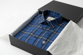 Men's Premium Button-Down Shirt – Blue Plaid by LANZO'S COLLECTION