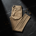 Hana Chino Trousers - Dark marble luxury flat lay