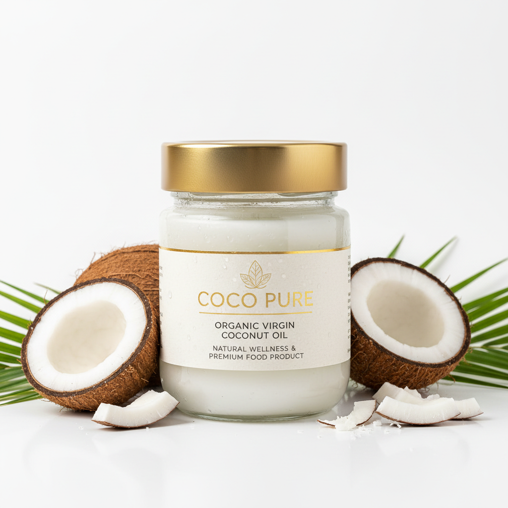 Native Organic Pressed Coconut Oil Glass Jar