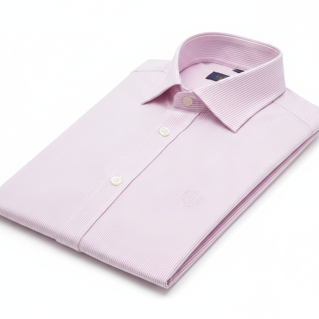 Light Pink Striped premium men's button-down shirt