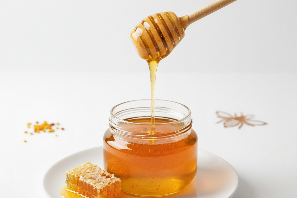 Raw Honey Being Drizzled