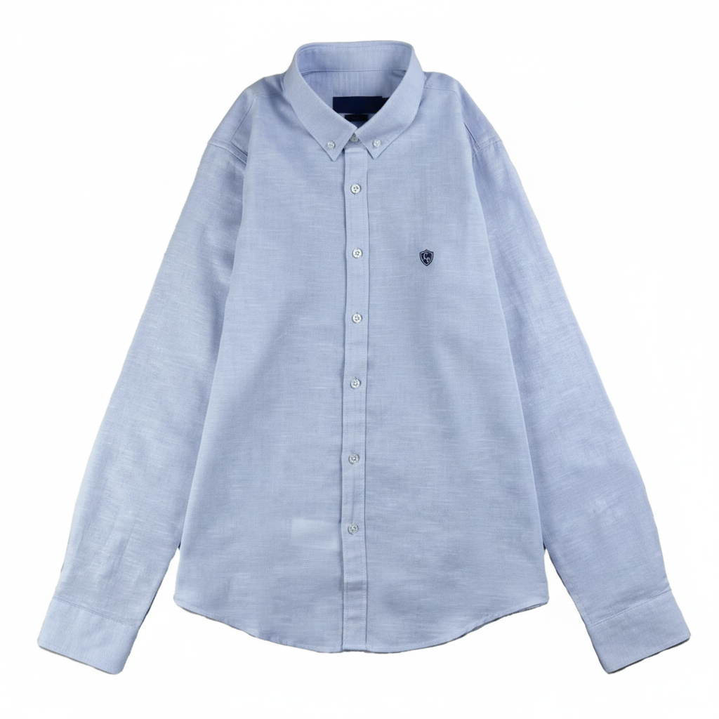 LC Shield Oxford Button Shirt in Light Blue – Hero Studio Shot
