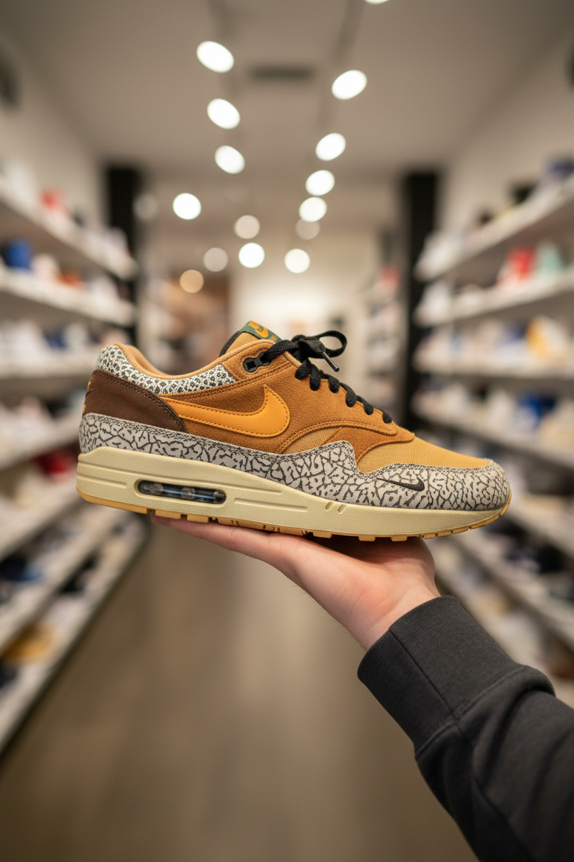 Atmos x Nike Air Max 1 Safari lifestyle shot