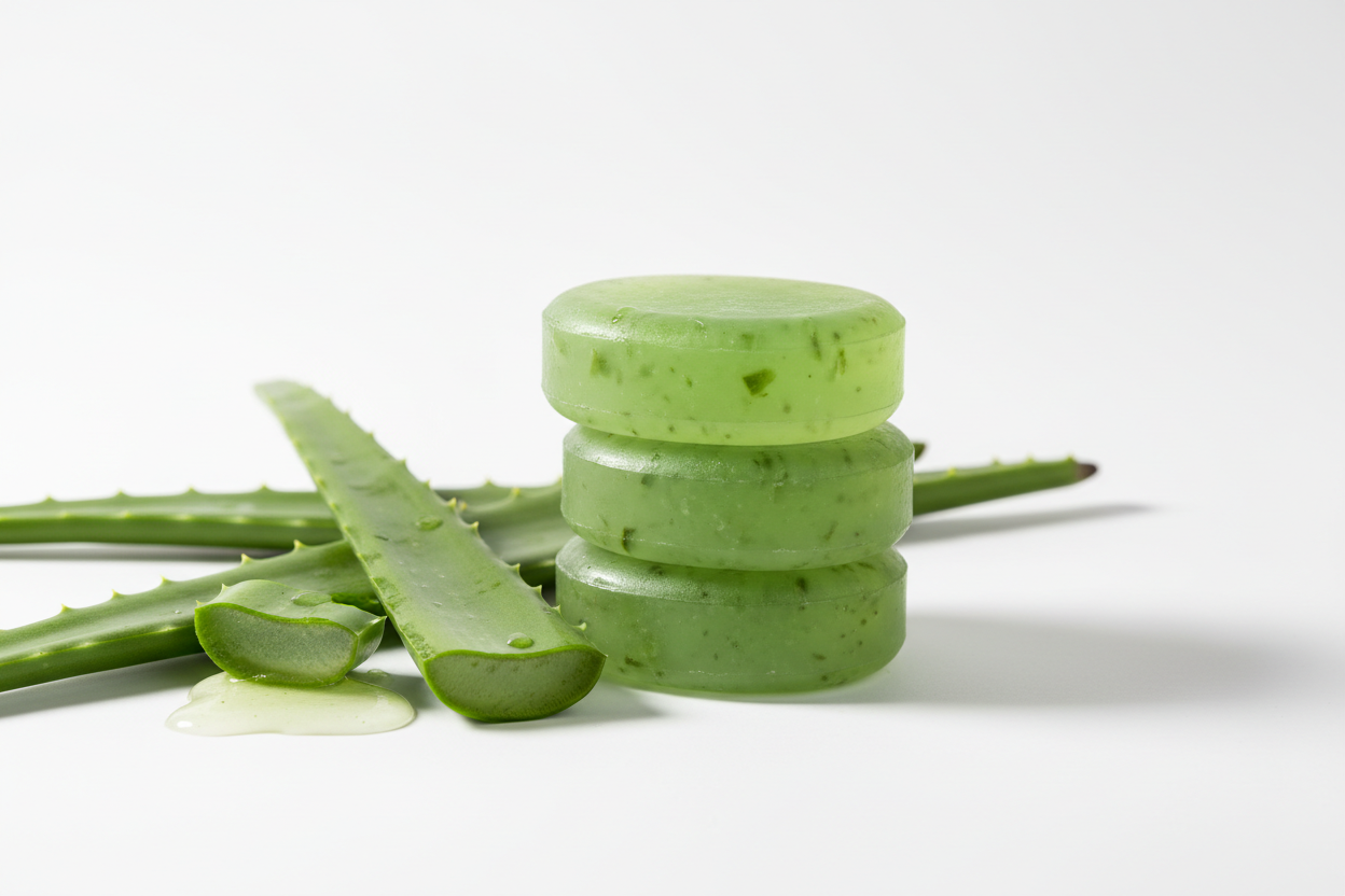 Aloe Vera Soap Bars Stacked