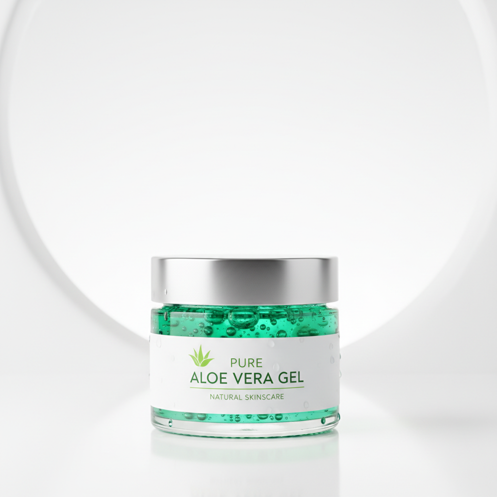 Natural Aloe Vera Gel in Clear Jar