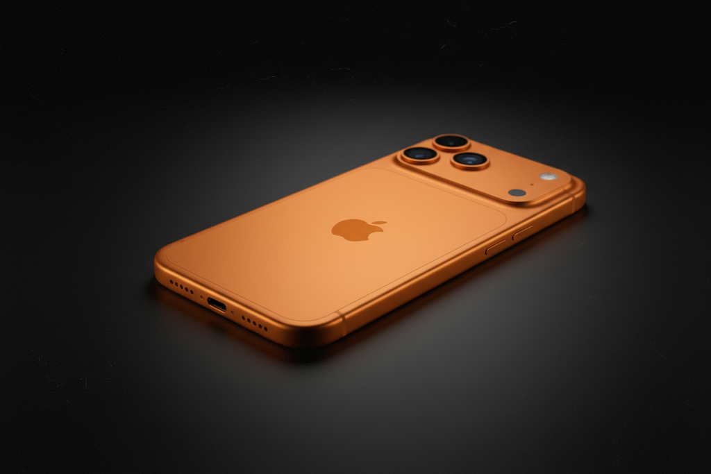 iPhone 17 Pro Orange Titanium — cinematic hero shot