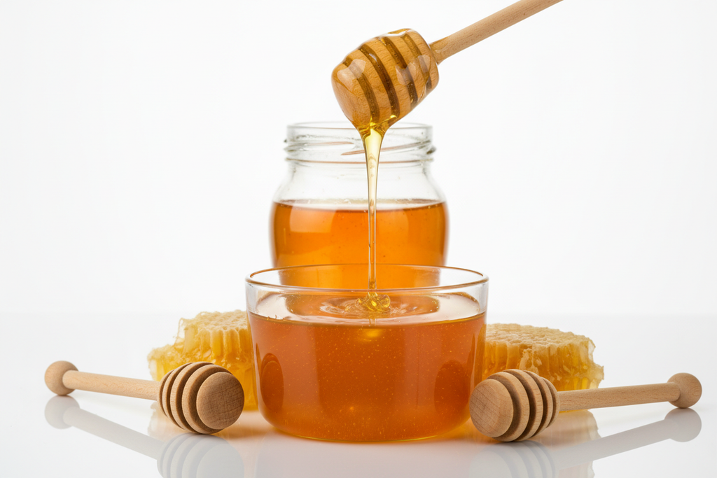 Organic Honey Being Poured